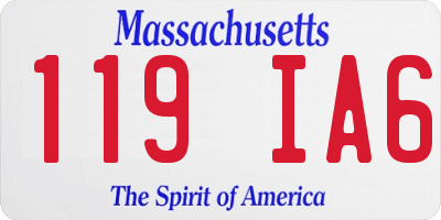 MA license plate 119IA6