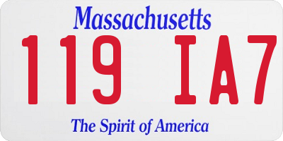 MA license plate 119IA7