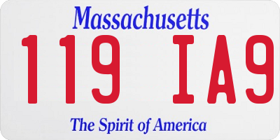 MA license plate 119IA9