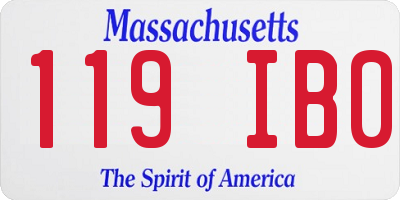 MA license plate 119IB0