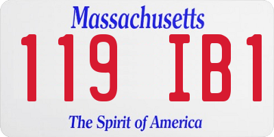MA license plate 119IB1
