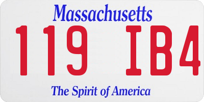 MA license plate 119IB4