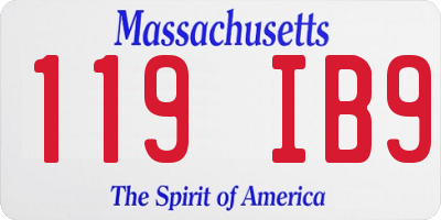 MA license plate 119IB9