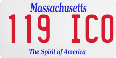 MA license plate 119IC0