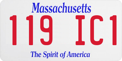 MA license plate 119IC1