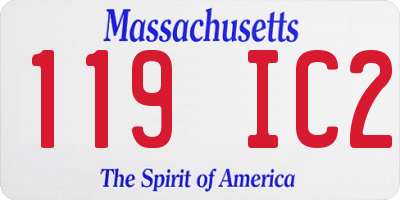 MA license plate 119IC2