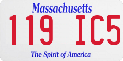 MA license plate 119IC5