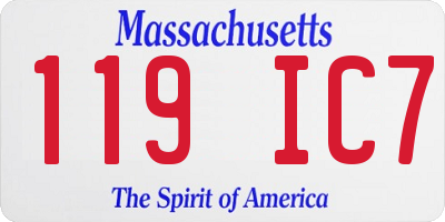 MA license plate 119IC7