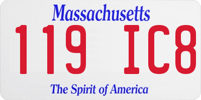 MA license plate 119IC8