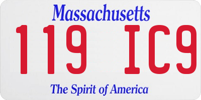 MA license plate 119IC9