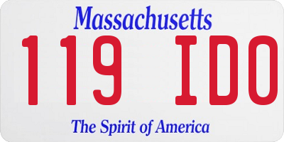 MA license plate 119ID0