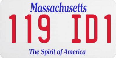 MA license plate 119ID1