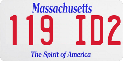 MA license plate 119ID2