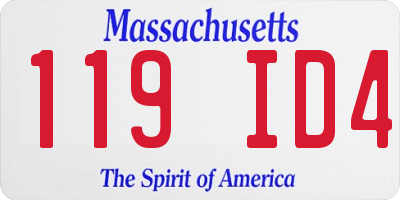 MA license plate 119ID4