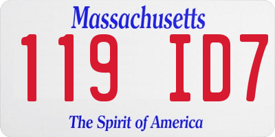 MA license plate 119ID7