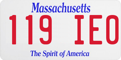 MA license plate 119IE0