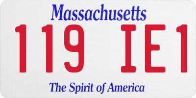 MA license plate 119IE1