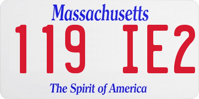 MA license plate 119IE2