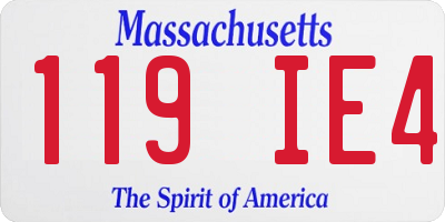 MA license plate 119IE4