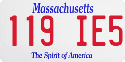 MA license plate 119IE5