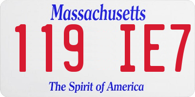 MA license plate 119IE7