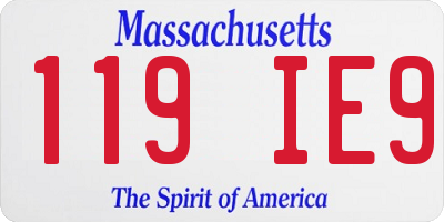 MA license plate 119IE9