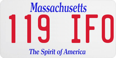 MA license plate 119IF0