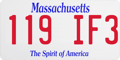 MA license plate 119IF3