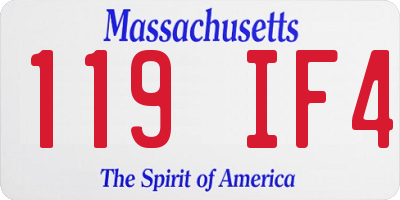 MA license plate 119IF4