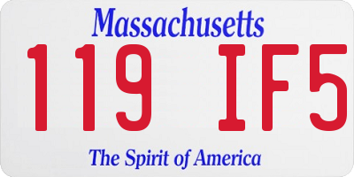 MA license plate 119IF5