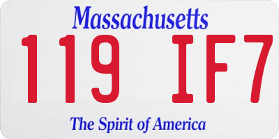 MA license plate 119IF7