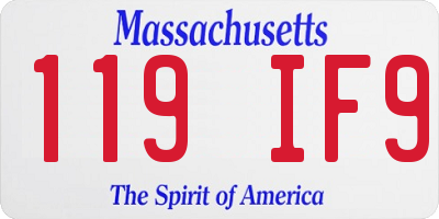 MA license plate 119IF9