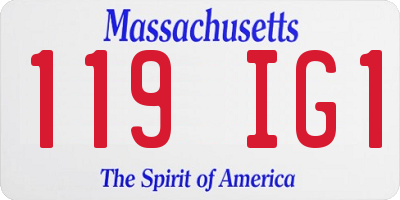 MA license plate 119IG1