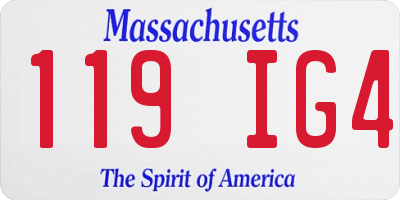 MA license plate 119IG4