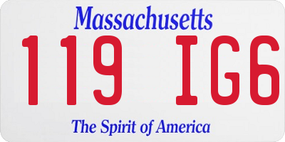 MA license plate 119IG6