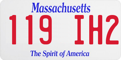 MA license plate 119IH2