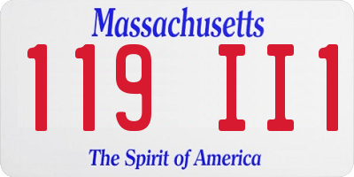 MA license plate 119II1