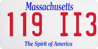 MA license plate 119II3