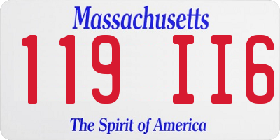 MA license plate 119II6