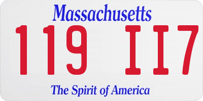 MA license plate 119II7