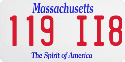 MA license plate 119II8