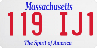 MA license plate 119IJ1