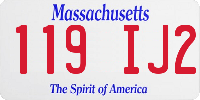 MA license plate 119IJ2