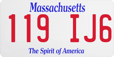 MA license plate 119IJ6