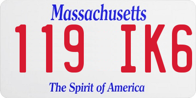 MA license plate 119IK6
