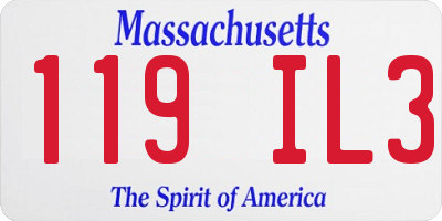 MA license plate 119IL3