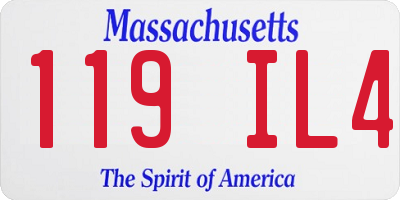 MA license plate 119IL4