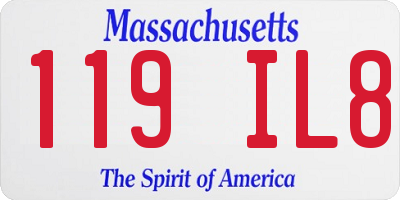 MA license plate 119IL8