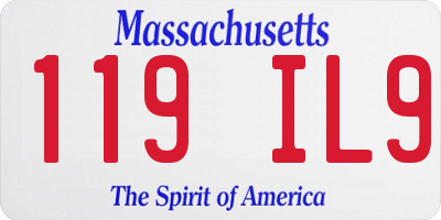 MA license plate 119IL9