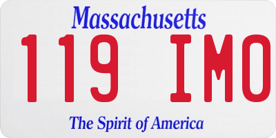 MA license plate 119IM0